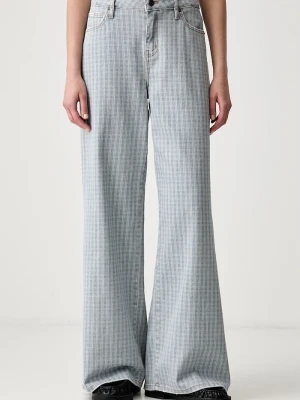 Guess Jeans jeansy wide leg damskie niebieski