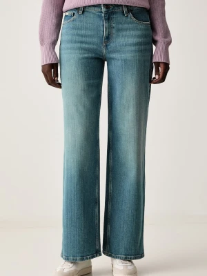 Guess Jeans jeansy wide leg damskie niebieski