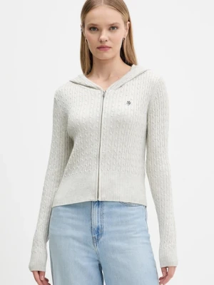 Guess Jeans kardigan z domieszką jedwabiu damska kolor szary lekki W5BR04 Z3HO2