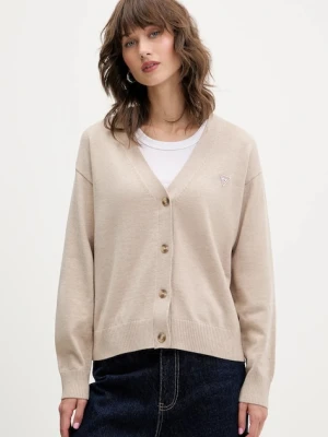Guess Jeans kardigan z domieszką wełny kolor beżowy lekki W4BR16 Z3HO2