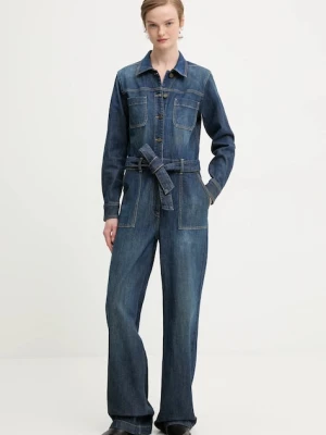 Guess Jeans kombinezon jeansowy kolor niebieski z kołnierzykiemm W5BD97 D0026