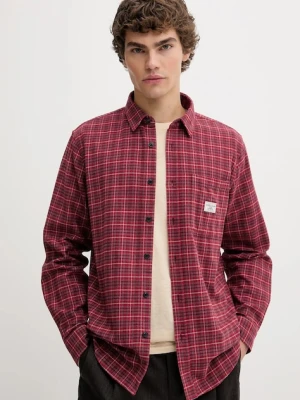 Guess Jeans koszula bawełniana męska kolor czerwony regular z kołnierzykiem klasycznym M5BH16 WGMH1