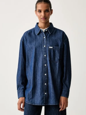 Guess Jeans koszula damska bawełniana niebieski