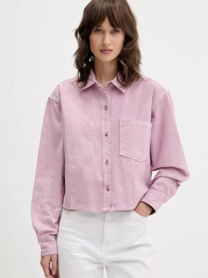 Guess Jeans koszula jeansowa damska relaxed z kołnierzykiem klasycznym W5BH0D D0851