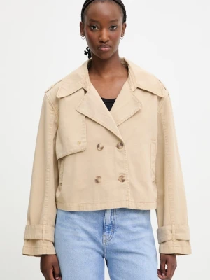 Guess Jeans krótki trencz damski bawełniany