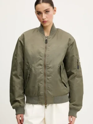 Guess Jeans kurtka bomber damska kolor zielony przejściowa W5RL81 WHAA2