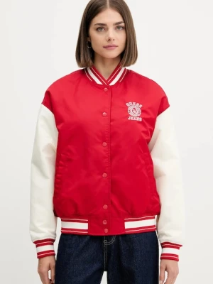 Guess Jeans kurtka bomber kolor czerwony przejściowa W5YL15 WHAA2