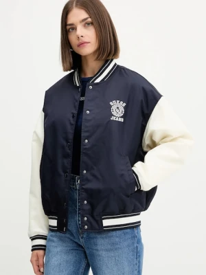 Guess Jeans kurtka bomber kolor granatowy przejściowa W5YL15 WHAA2