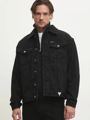 Guess Jeans kurtka jeansowa kolor czarny przejściowa M4BN38 D5EK2