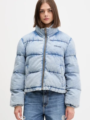 Guess Jeans kurtka jeansowa kolor niebieski zimowa W5BL85 D6181