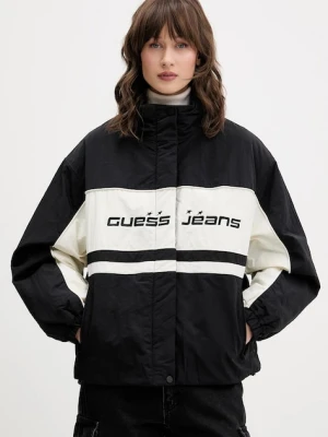 Guess Jeans kurtka kolor czarny przejściowa oversize W5BL11 WGYL2