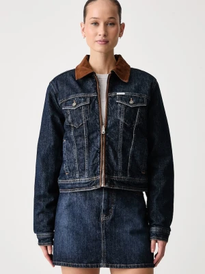 Guess Jeans kurtka przejściowa damska jeansowa granatowy