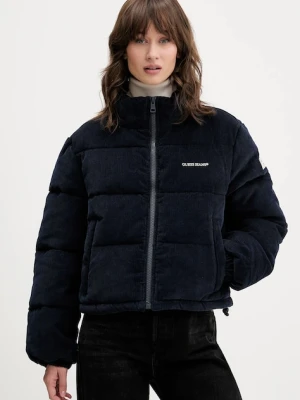 Guess Jeans kurtka sztruksowa kolor granatowy zimowa W5BL17 W2061
