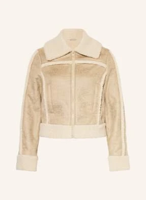 Guess Jeans Kurtka Z Imitacji Skóry beige