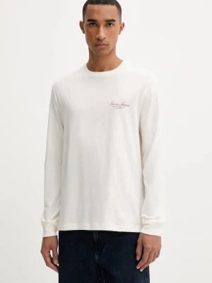Guess Jeans longsleeve bawełniany kolor beżowy z nadrukiem M5YI03 K8HM0