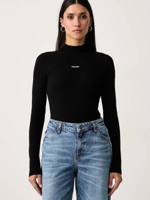 Guess Jeans longsleeve damski bawełniany z elastanem czarny