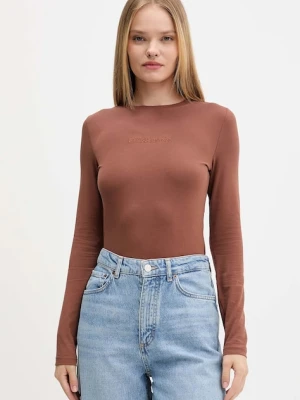 Guess Jeans longsleeve damski kolor brązowy W4YI22 J1314