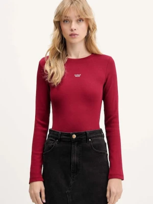 Guess Jeans longsleeve kolor bordowy W5BP01 KA0H1