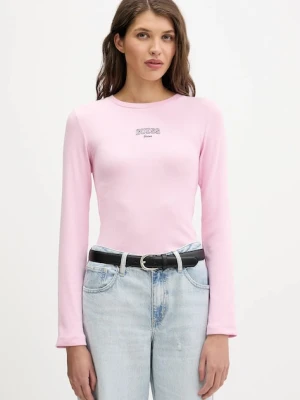 Guess Jeans longsleeve kolor różowy W6RP22 KA0H1