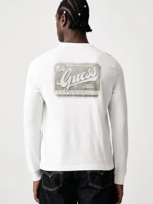 Guess Jeans longsleeve męski bawełniany beżowy