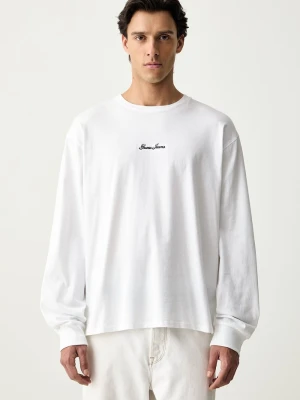Guess Jeans longsleeve męski bawełniany biały