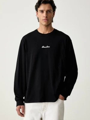 Guess Jeans longsleeve męski bawełniany czarny