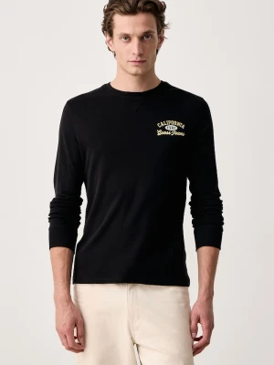 Guess Jeans longsleeve męski bawełniany czarny