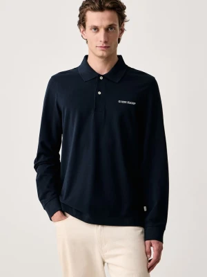 Guess Jeans longsleeve męski bawełniany granatowy