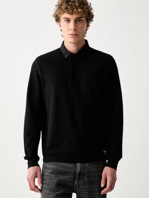 Guess Jeans longsleeve męski bawełniany z elastanem czarny