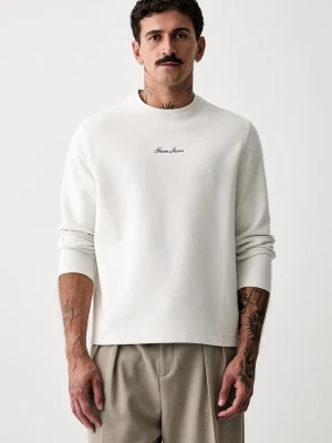 Guess Jeans longsleeve męski z bawełną beżowy
