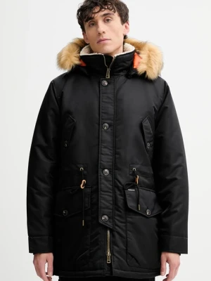 Guess Jeans parka kolor czarny zimowa M5BL10 WHAA2