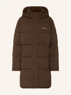 Guess Jeans Płaszcz Pikowany Z Odpinanym Kapturem braun