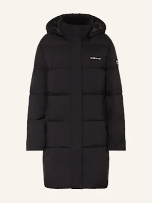 Guess Jeans Płaszcz Pikowany Z Odpinanym Kapturem schwarz