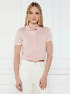 Guess Jeans Polo CARDI | Cropped Fit | z dodatkiem jedwabiu
