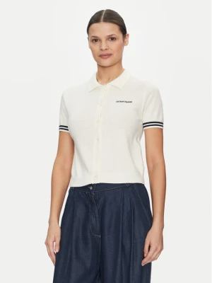 Guess Jeans Polo W5GR03 Z3HO2 Kremowy Regular Fit