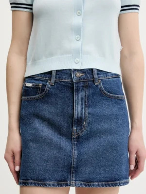 Guess Jeans spódnica jeansowa kolor granatowy mini prosta W5GD0Q D5M44
