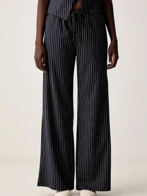 Guess Jeans spodnie wide leg damskie granatowy