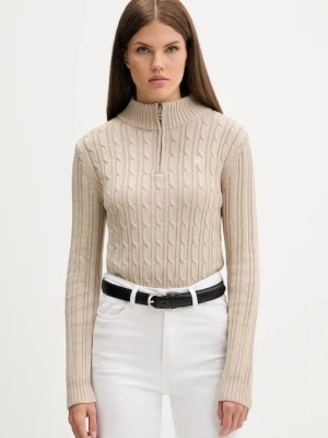 Guess Jeans sweter bawełniany damski kolor beżowy W5BR13 Z3HM1