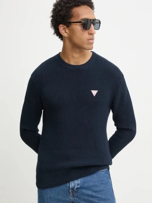 Guess Jeans sweter bawełniany granatowy