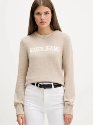 Guess Jeans sweter bawełniany kolor beżowy W4BR10 Z3HM1