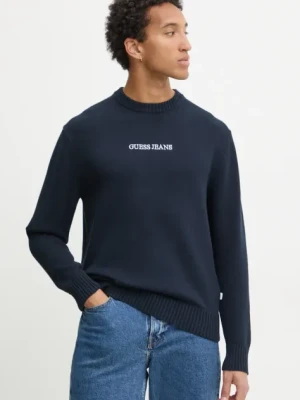Guess Jeans sweter bawełniany kolor granatowy M4BR31 Z3HM1