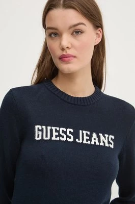 Guess Jeans sweter bawełniany kolor granatowy W4BR10 Z3HM1