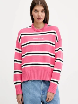 Guess Jeans sweter bawełniany kolor różowy lekki W4BR09 Z3HM1