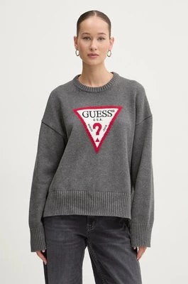 Guess Jeans sweter bawełniany kolor szary lekki W4BR12 Z3HM1