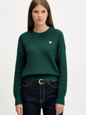 Guess Jeans sweter bawełniany kolor zielony W4BR08 Z3HM1