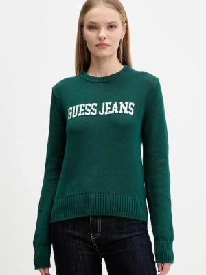 Guess Jeans sweter bawełniany kolor zielony W4BR10 Z3HM1