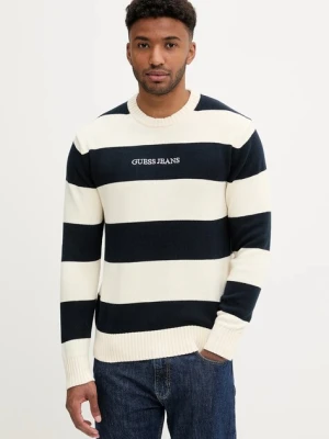 Guess Jeans sweter bawełniany męski kolor beżowy lekki M4BR37 Z3HM1