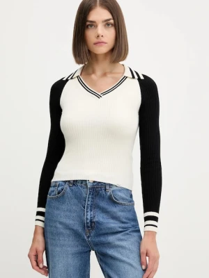 Guess Jeans sweter damski kolor beżowy lekki W5YR54 Z3P32