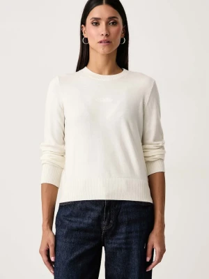 Guess Jeans sweter damski z dodatkiem wełny beżowy