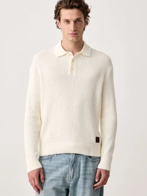 Guess Jeans sweter męski bawełniany beżowy